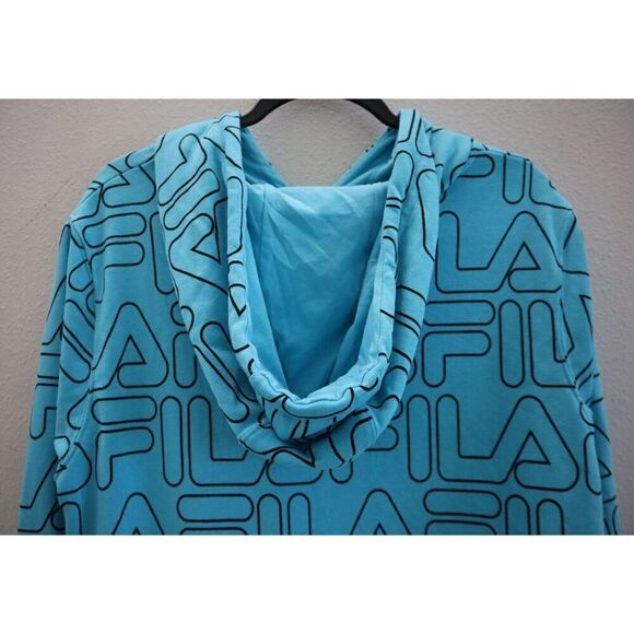 Fila SX211151 Women's Sz 1X Curacao Blue/Black Printed Full Zip Hooded Jacket - Picture 5 of 13